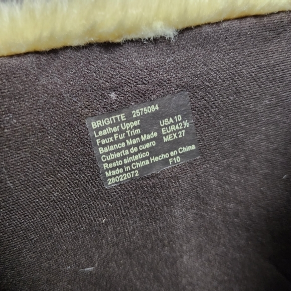 Earth Spirit Brown Leather Boot Faux Fur Women's Size 10 Zipper Buckle Furry EUC - Picture 12 of 14